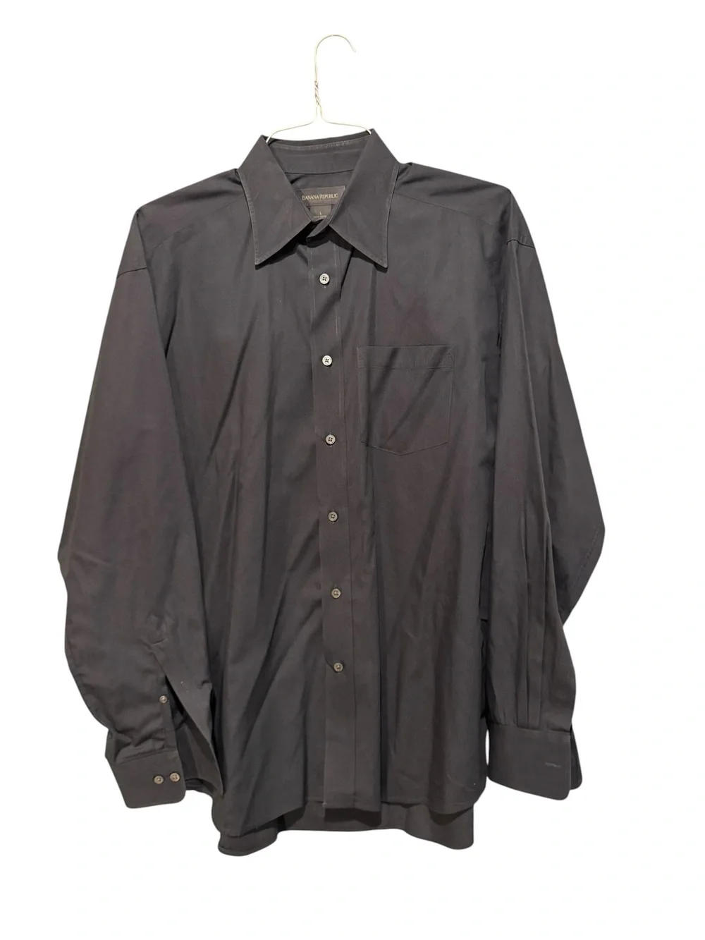 Banana‎ Republic Men's Charcoal Grey Long-Sleeve Dress Shirt